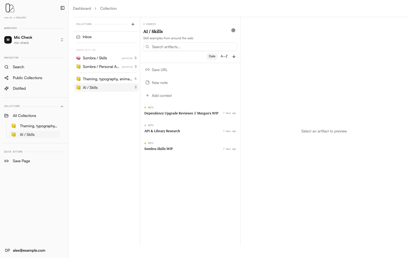 Artifact viewer in Reader mode showing rendered content